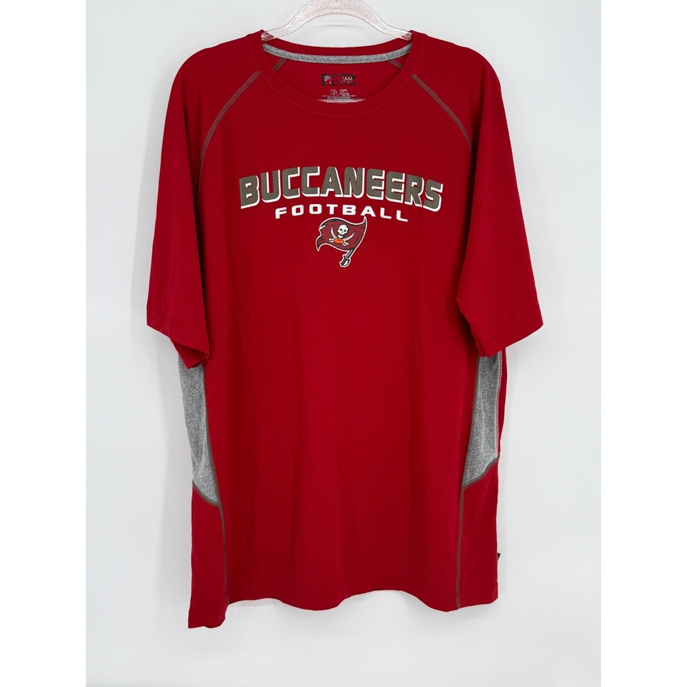 NFL Tampa Bay Buccaneers Football Athletic Shirt Red Gray Men's Size 2XL Dri-Fit